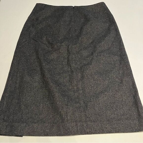Banana Republic Stretch Skirt Gray Size 2 Wool Blend Pencil Midi - Picture 2 of 5